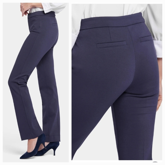 NYDJ Navy Blue Pull On Pants Slim Leg Stretchy Size 24W New NWT Office Work - Picture 1 of 9